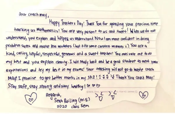 May teaching at her home